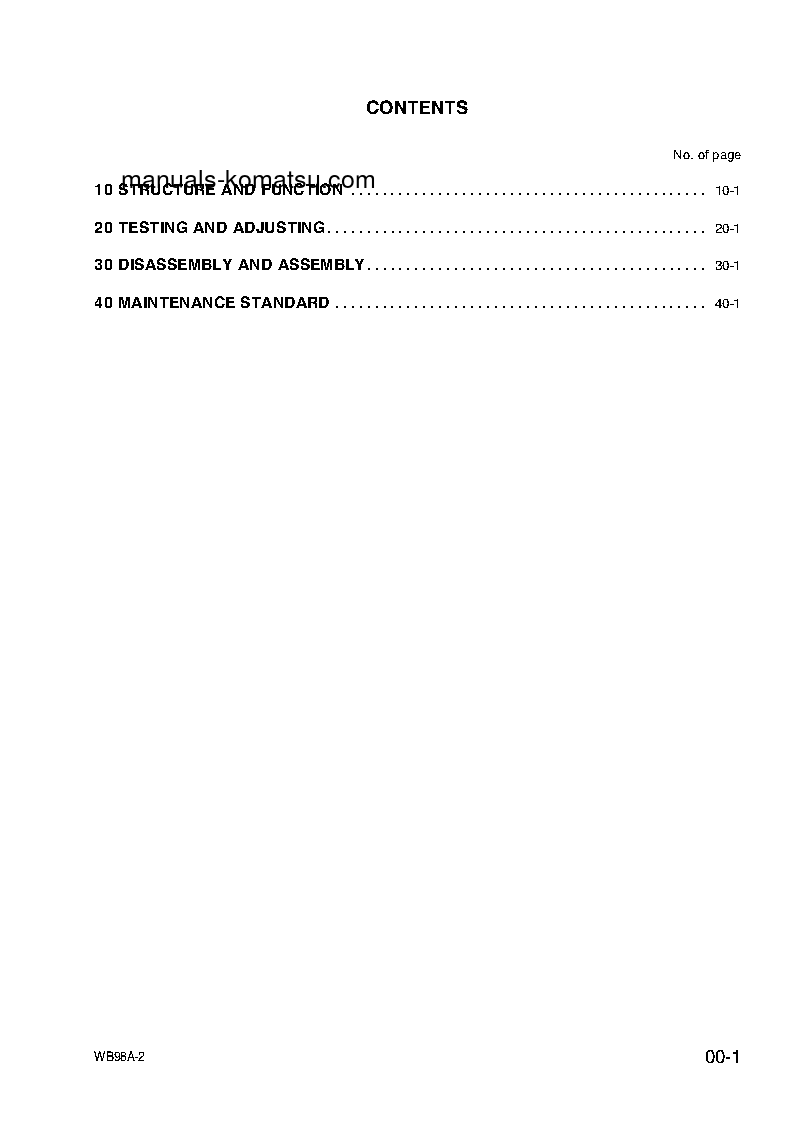 Protected: WB98A-2(ITA) S/N WB98F20001-UP Shop (repair) manual (English)