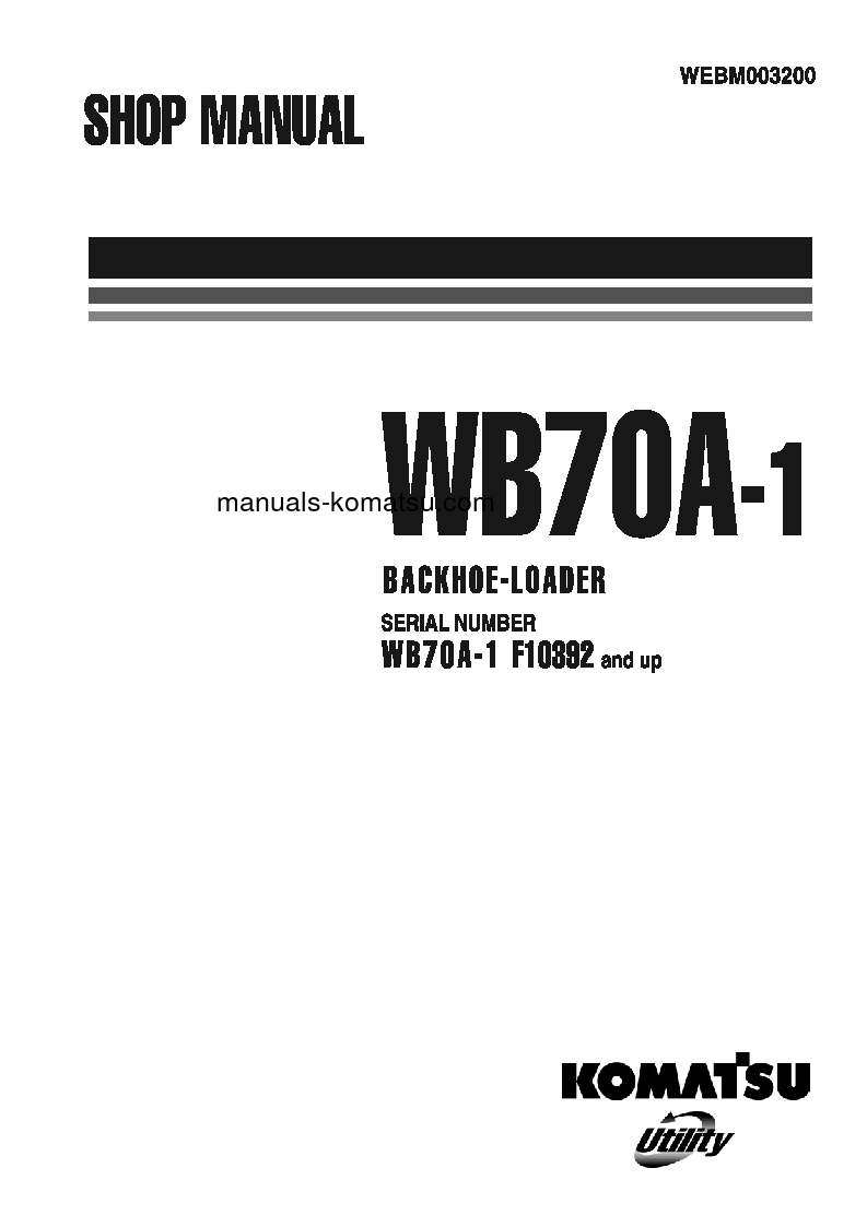 WB70A-1(ITA) S/N F10392-UP Shop (repair) manual (English)