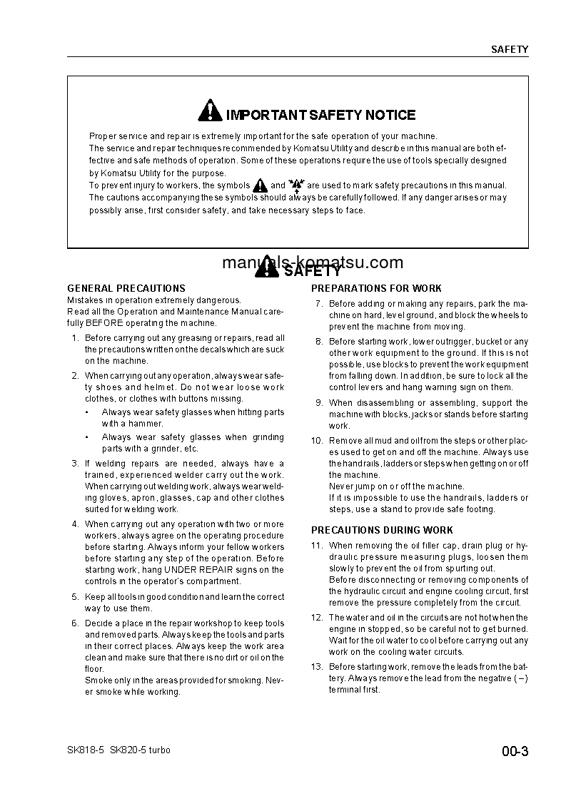 Protected: SK820-5(ITA) S/N 37BTF50003-37BTF50110 Shop (repair) manual (English)