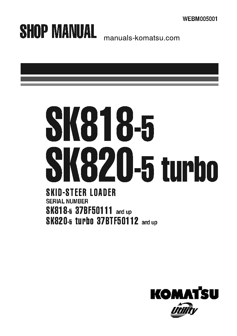 SK820-5(ITA)-TURBO S/N 37BTF50112-UP Shop (repair) manual (English)