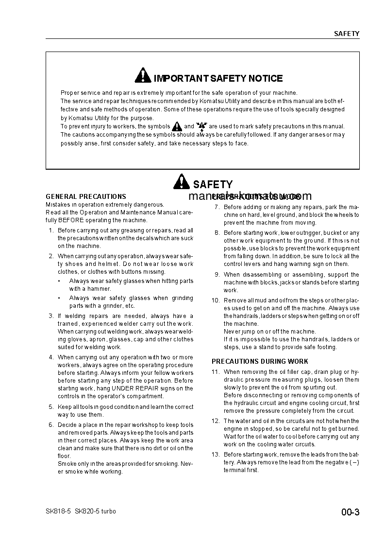 Protected: SK820-5(ITA)-TURBO S/N 37BTF50112-UP Shop (repair) manual (English)