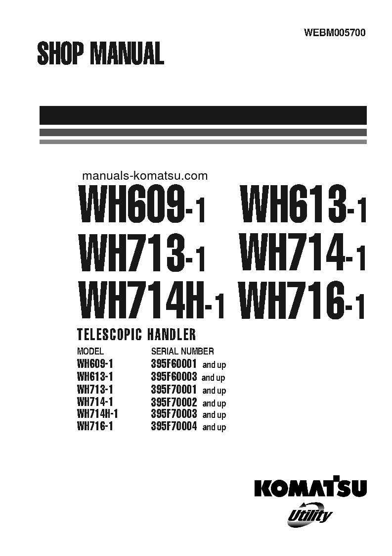 WH713-1(ITA) S/N 395F70001-UP Shop (repair) manual (English)