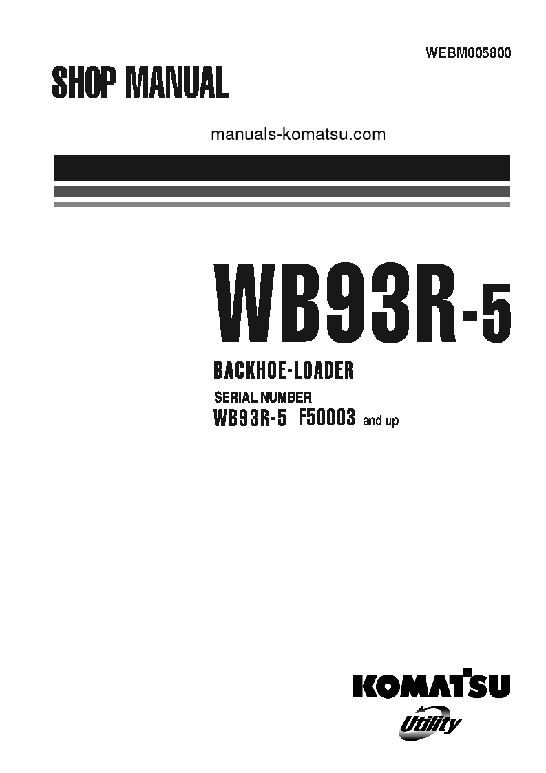 WB93R-5(ITA) S/N F50003-UP Shop (repair) manual (English)