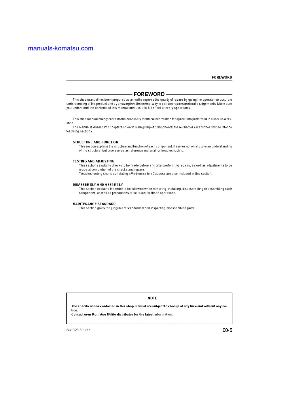 Protected: SK1026-5(ITA) S/N 37CTF50001-UP Shop (repair) manual (English)