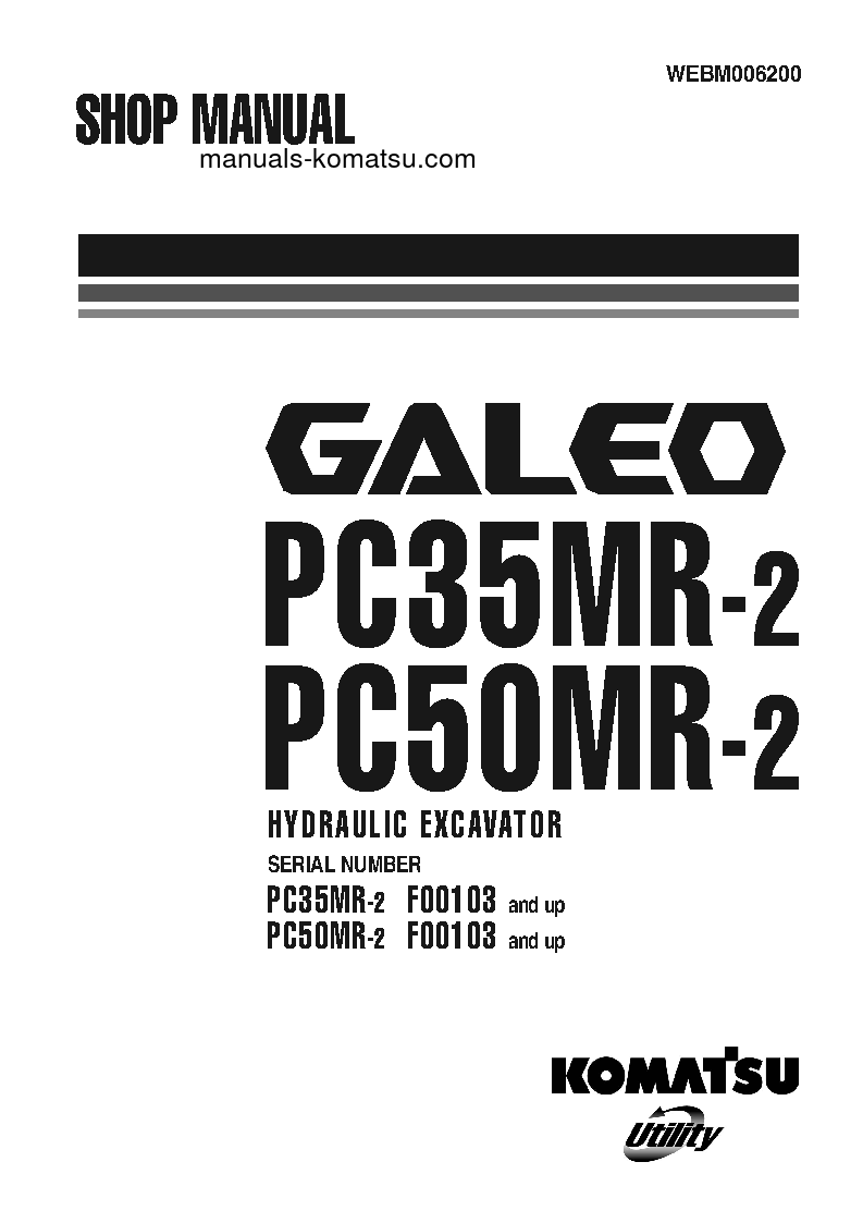 PC35MR-2(ITA) S/N F00103-UP Shop (repair) manual (English)