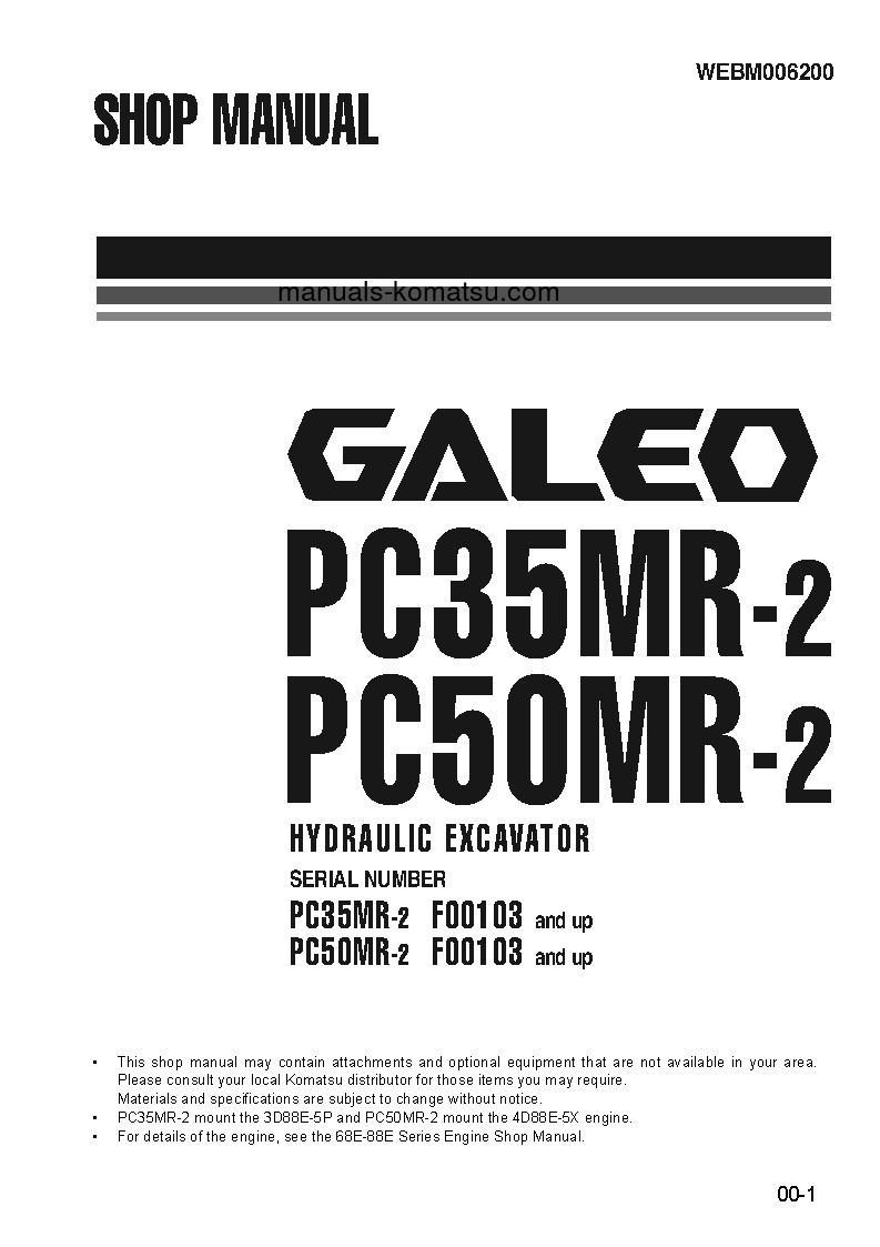 Protected: PC35MR-2(ITA) S/N F00103-UP Shop (repair) manual (English)