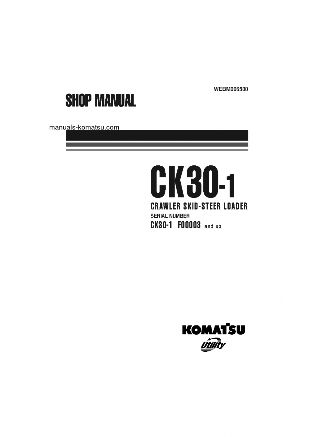 CK30-1(ITA) S/N F00003-UP Shop (repair) manual (English)