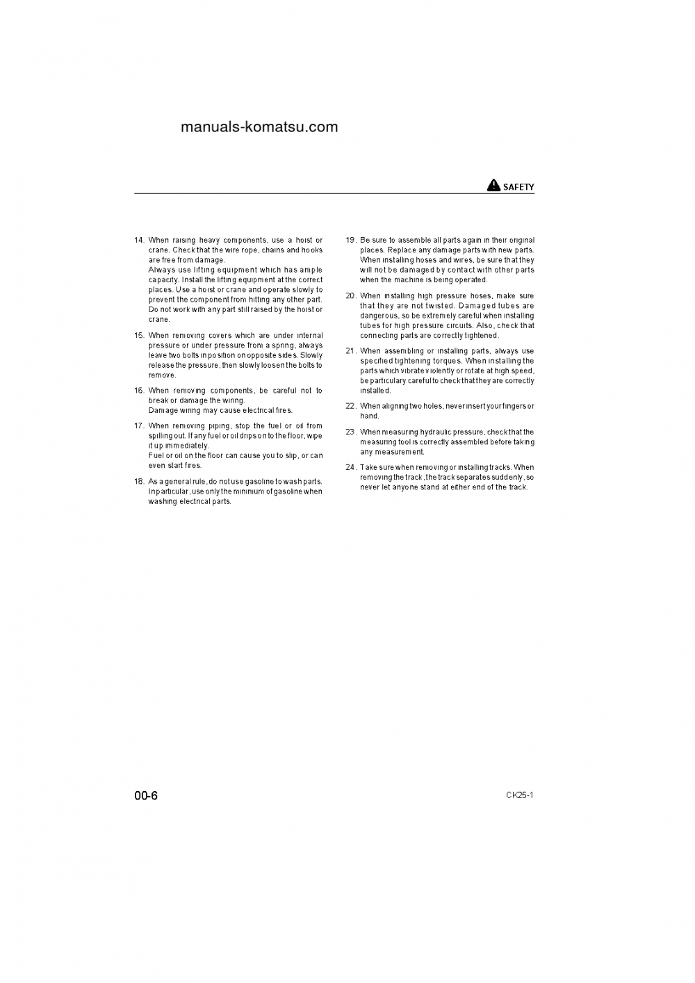 Protected: CK25-1(ITA) S/N F00003- Shop (repair) manual (English)