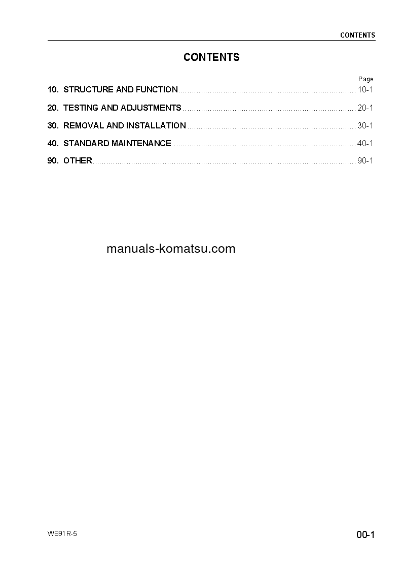 Protected: WB91R-5(ITA) S/N F00003-UP Shop (repair) manual (English)