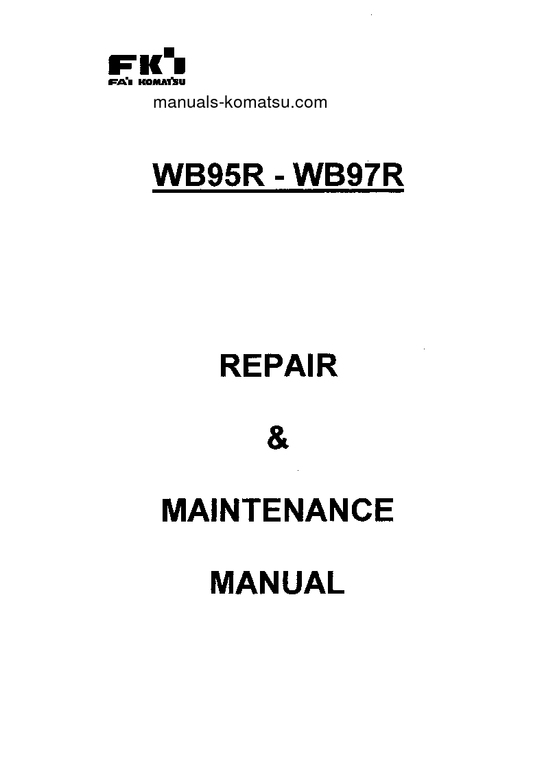 Protected: WB95R-1(ITA) S/N 8901442-UP Shop (repair) manual (English)