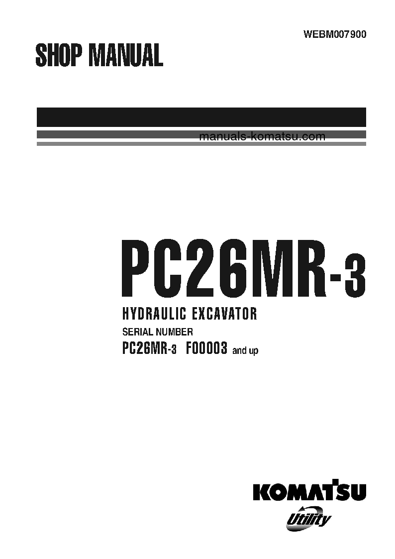 PC26MR-3(ITA) S/N F00003-UP Shop (repair) manual (English)