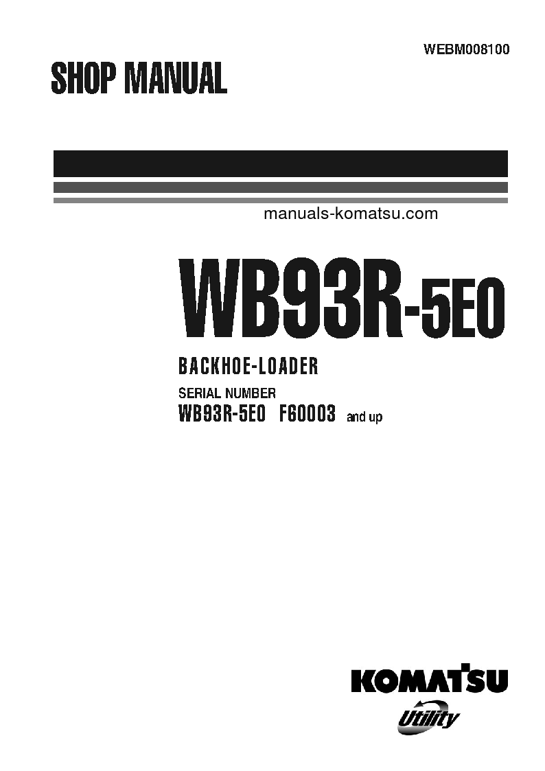 WB93R-5(ITA)-TIER 3 S/N F60003-UP Shop (repair) manual (English)
