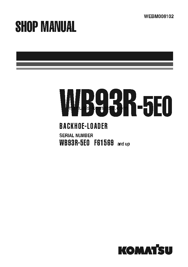 WB93R-5(ITA)-TIER 3 S/N F61569-UP Shop (repair) manual (English)