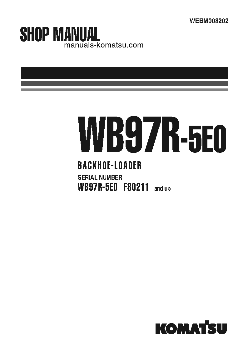 WB97R-5(ITA)-TIER 3 S/N F80211-UP Shop (repair) manual (English)