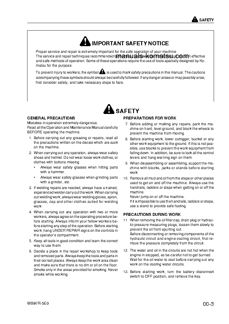 Protected: WB97R-5(ITA)-TIER 3 S/N F80211-UP Shop (repair) manual (English)