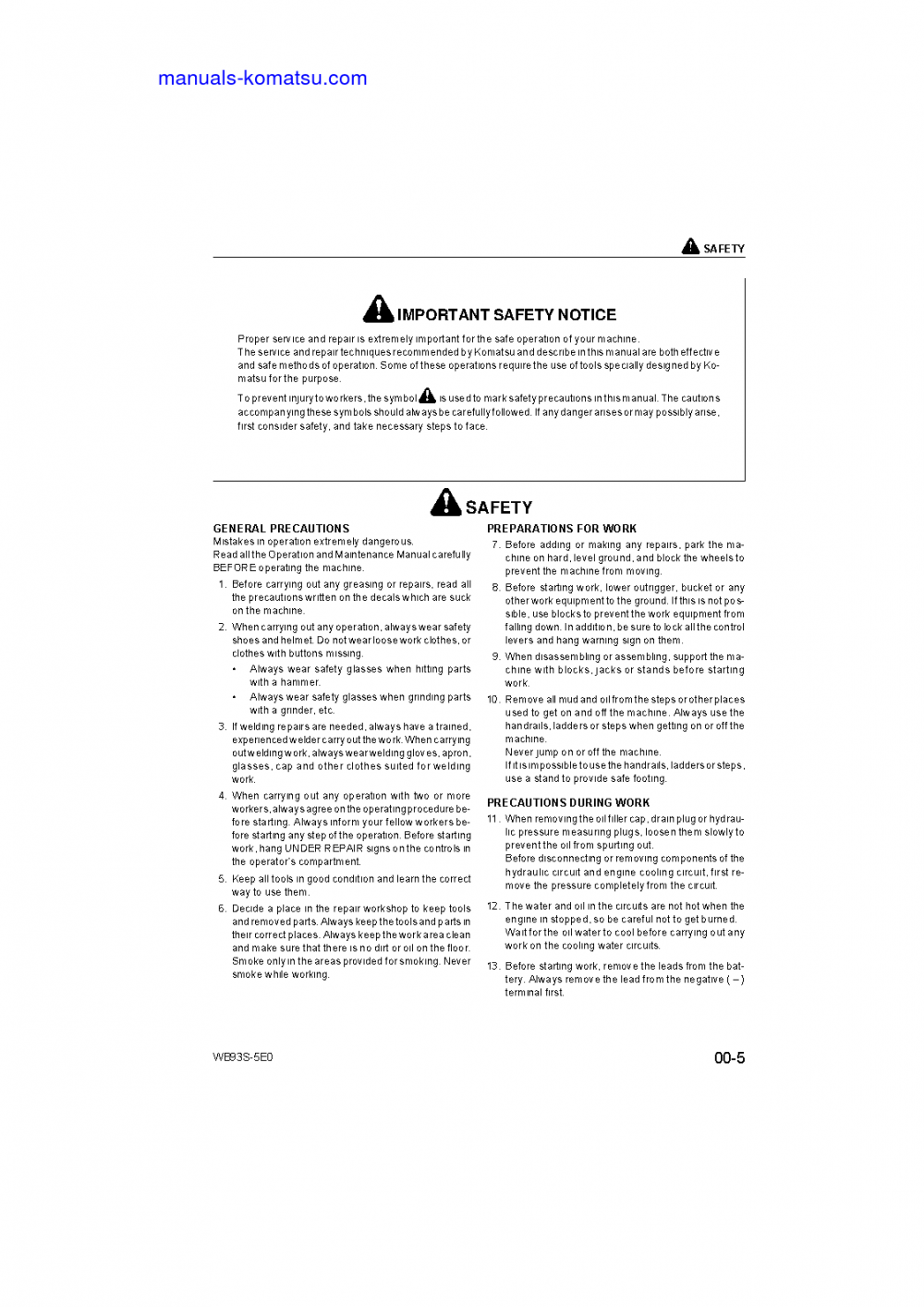 Protected: WB93S-5(ITA)-TIER 3 S/N F20003-UP Shop (repair) manual (English)