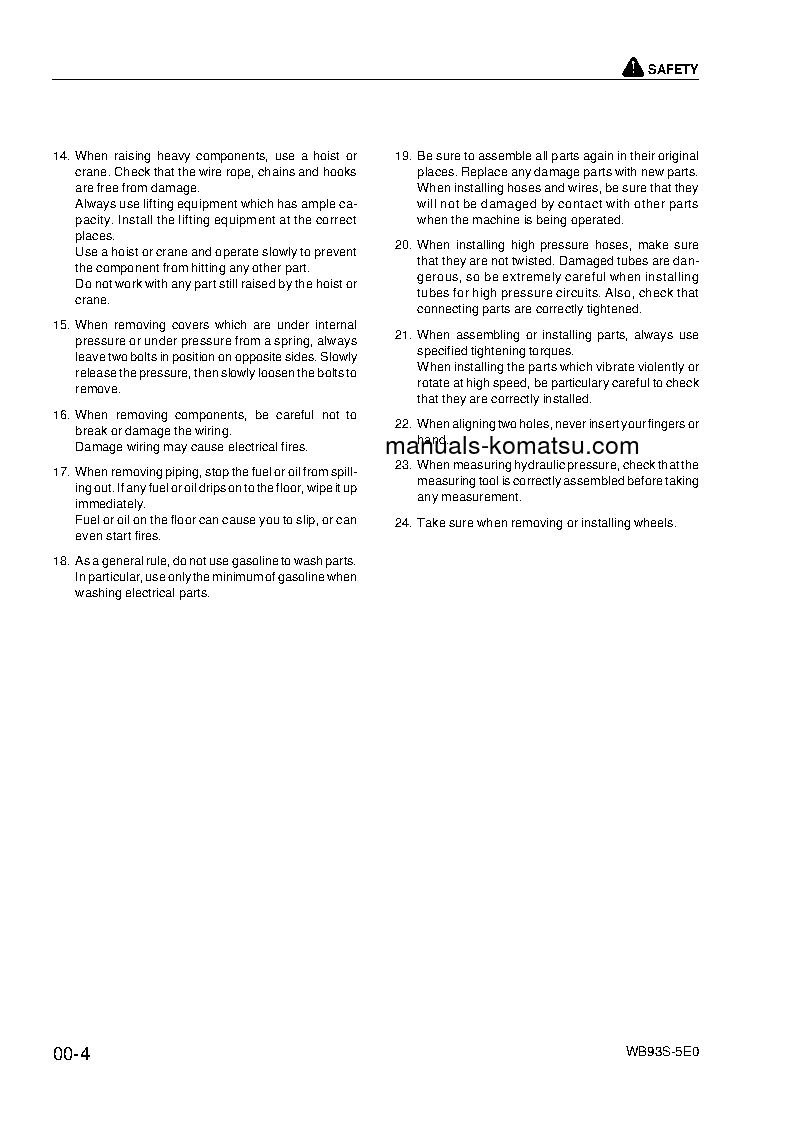 Protected: WB93S-5(ITA)-TIER 3 S/N F20466-UP Shop (repair) manual (English)