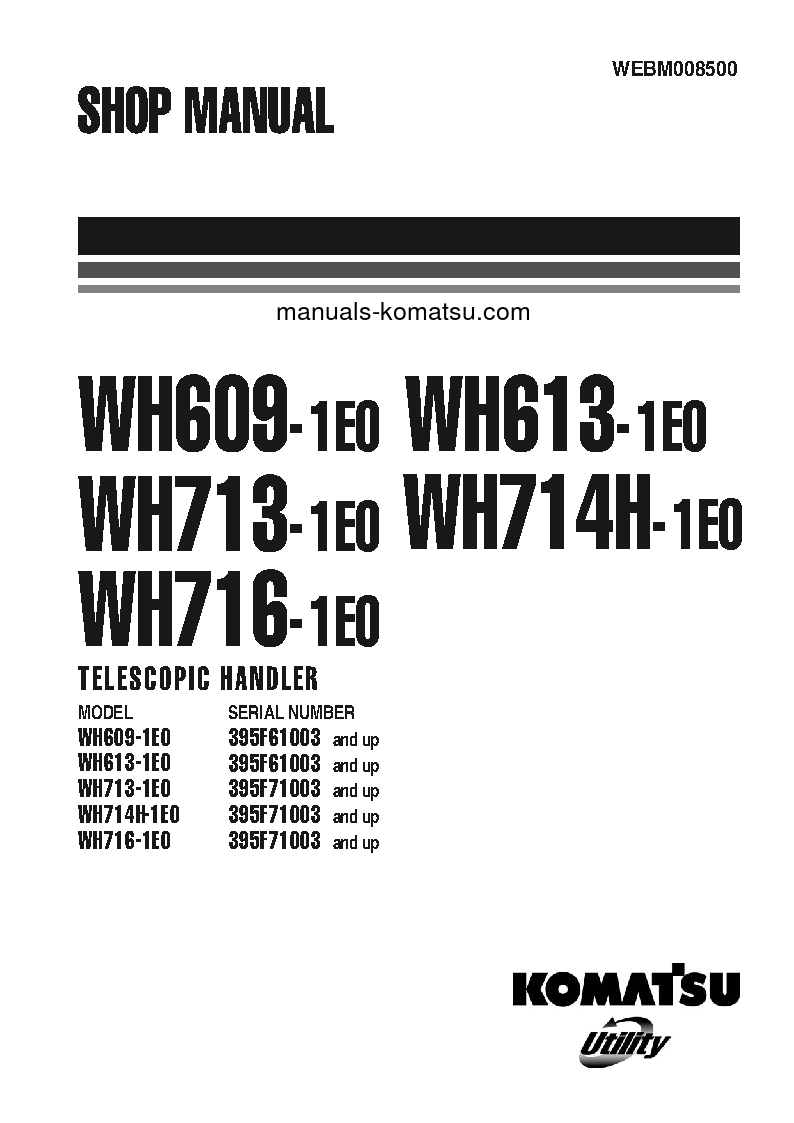 WH713-1(ITA)-TIER 3 S/N 395F71003-UP Shop (repair) manual (English)