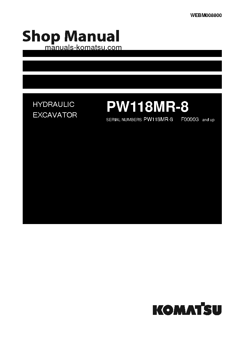PW118MR-8(ITA) S/N F00003-UP Shop (repair) manual (English)