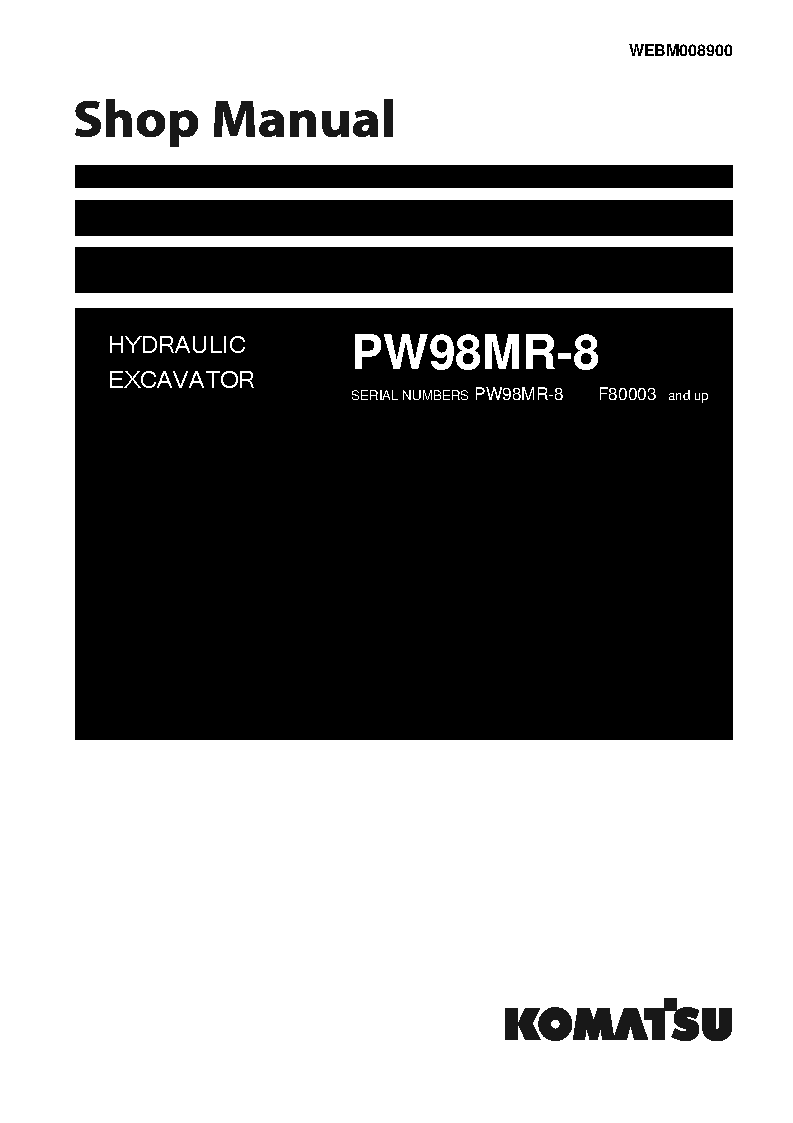 PW98MR-8(ITA) S/N F80003-UP Shop (repair) manual (English)