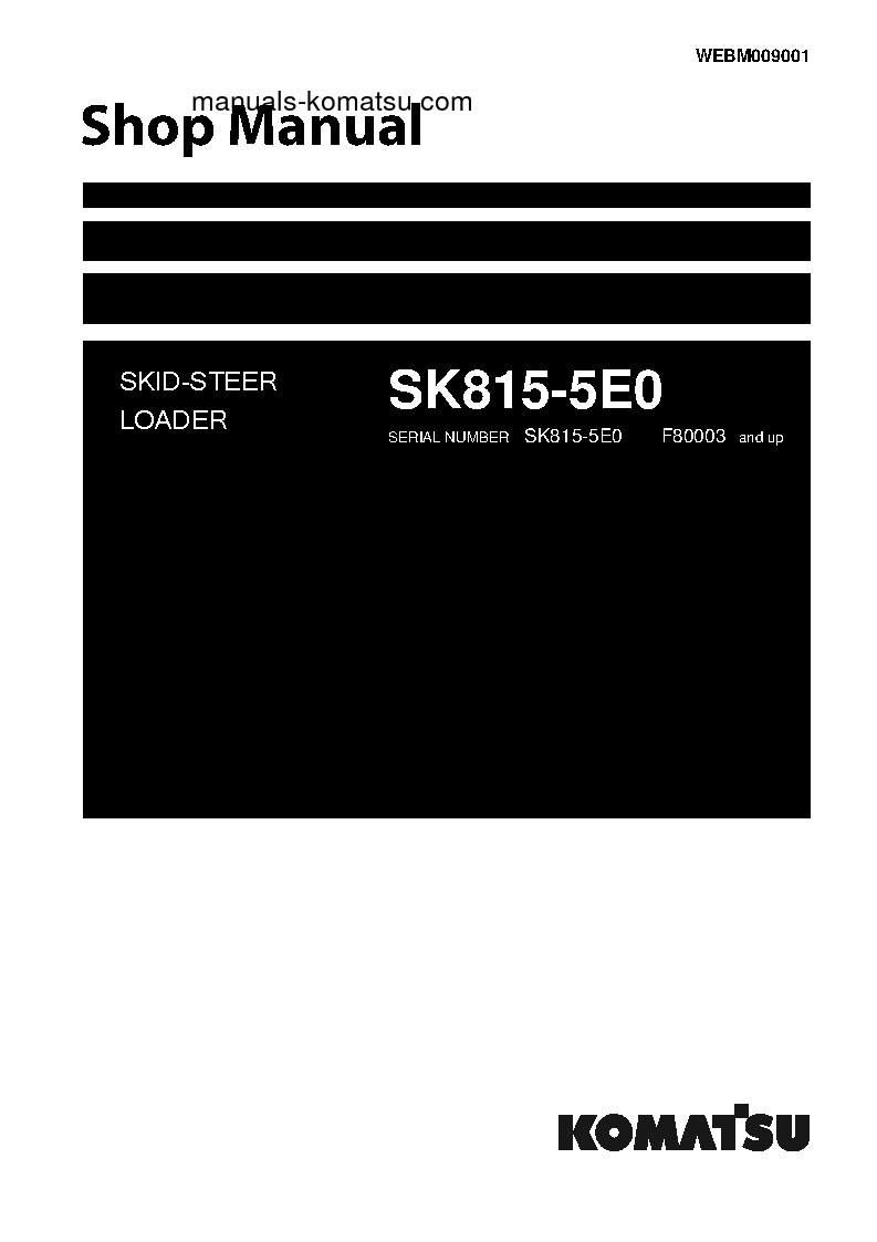 SK815-5(ITA) S/N F80003-UP Shop (repair) manual (English)