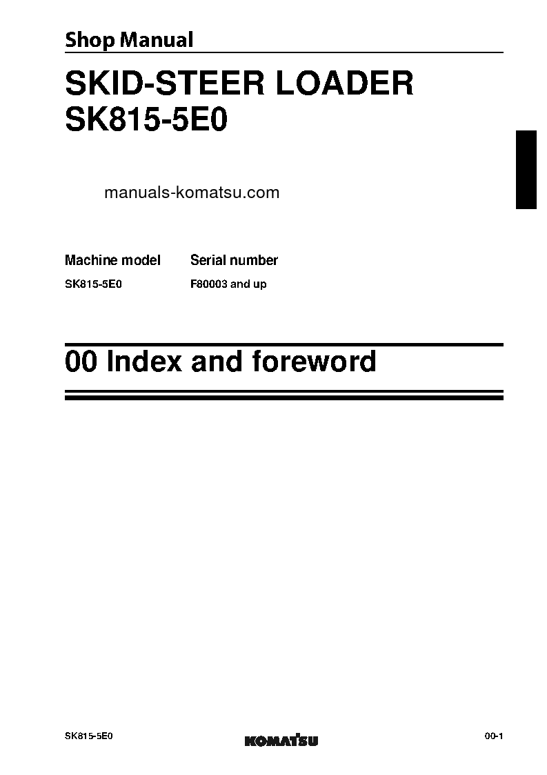 Protected: SK815-5(ITA) S/N F80003-UP Shop (repair) manual (English)