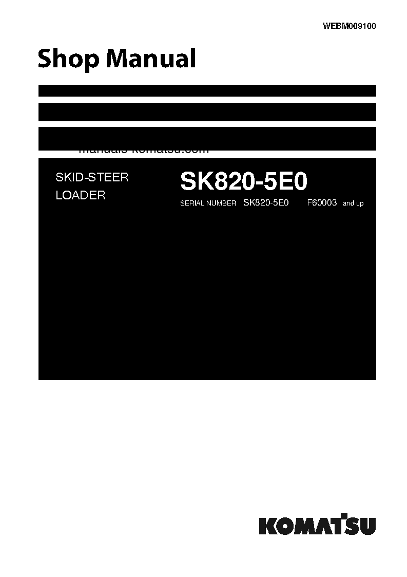 SK820-5(ITA) S/N F60002-UP Shop (repair) manual (English)