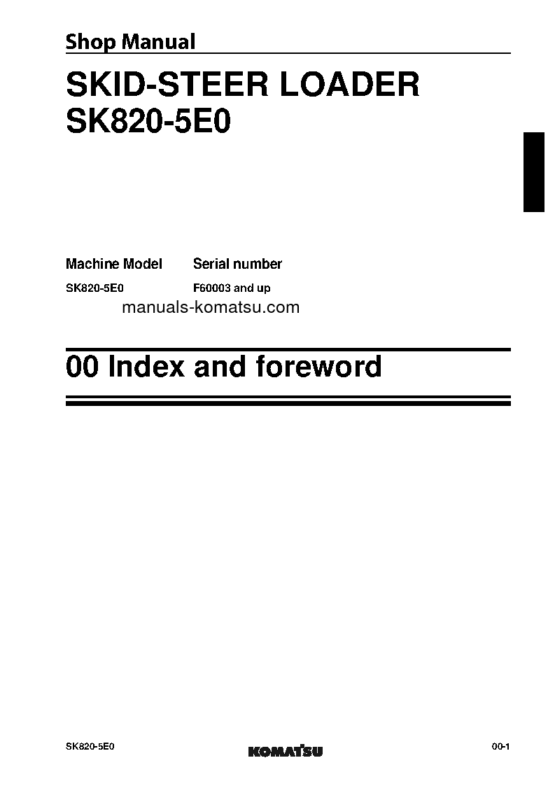Protected: SK820-5(ITA) S/N F60002-UP Shop (repair) manual (English)