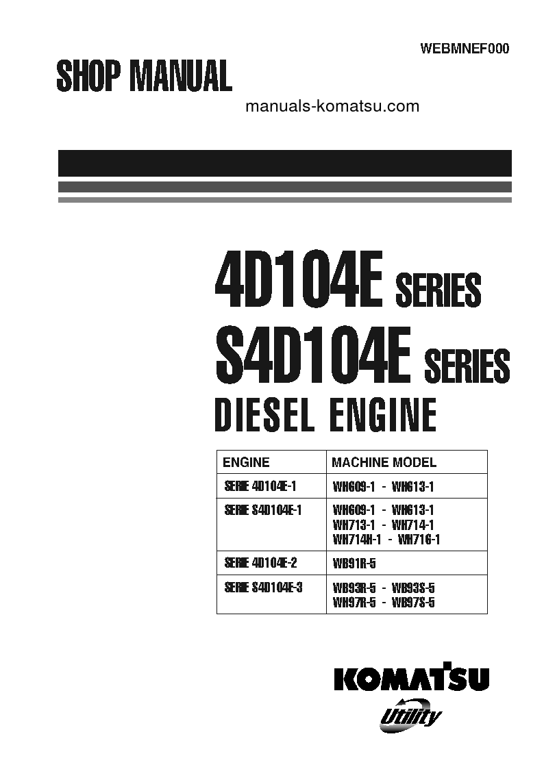 S4D104E-3(ITA) S/N 001574-UP Shop (repair) manual (English)