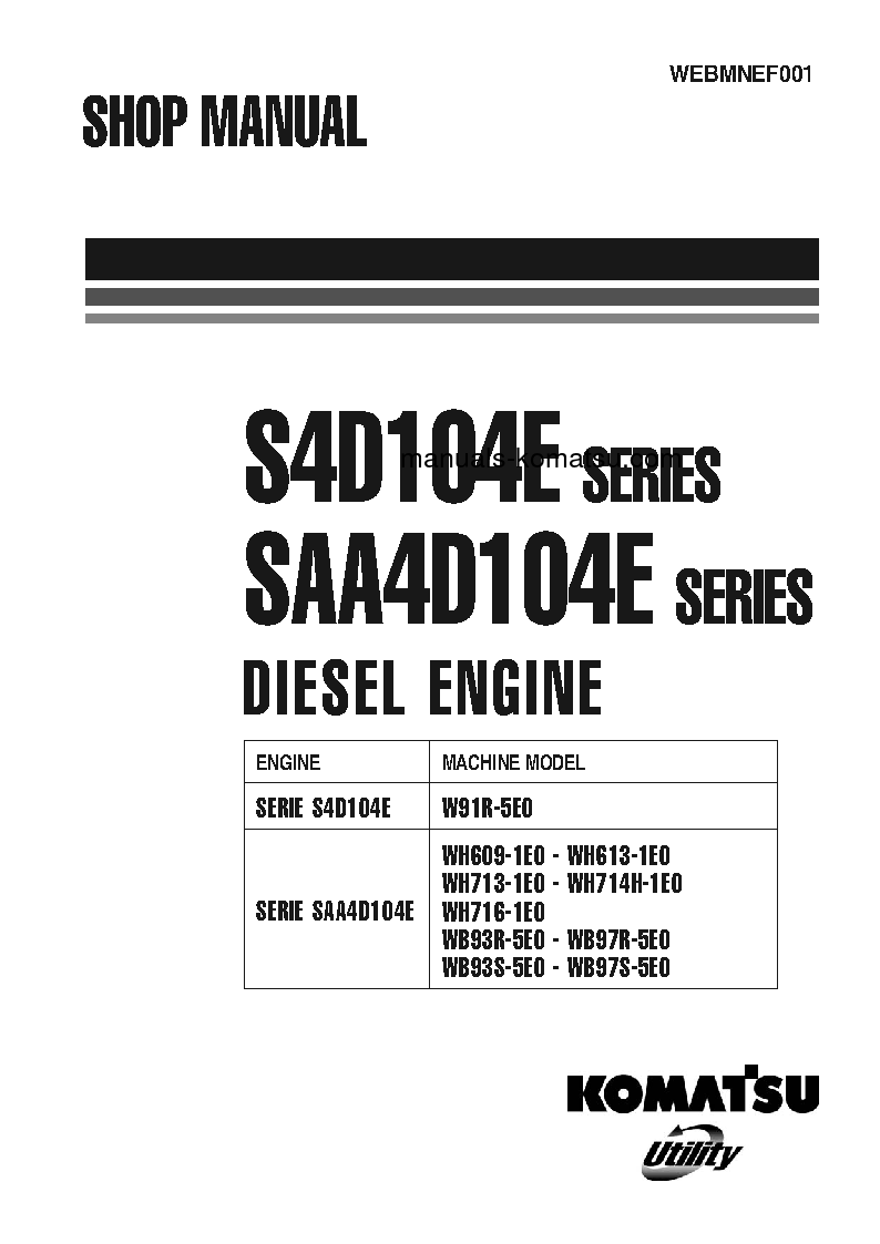 S4D104-4(ITA)-ENGINE S/N 494840-UP Shop (repair) manual (English)
