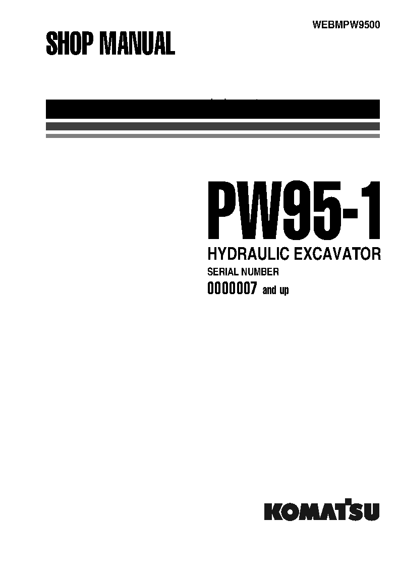 PW95-1(ITA) S/N 0007-UP Shop (repair) manual (English)