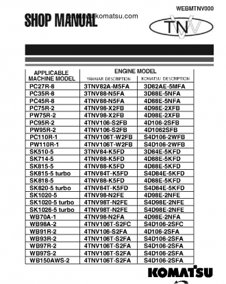 4D106(ITA) S/N 0-UP Shop (repair) manual (English)