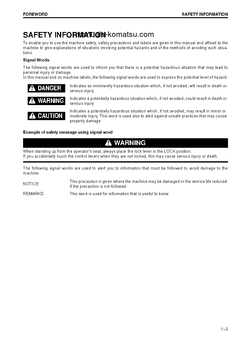 Protected: PC138US-10(ITA) S/N 40001-UP Operation manual (English)