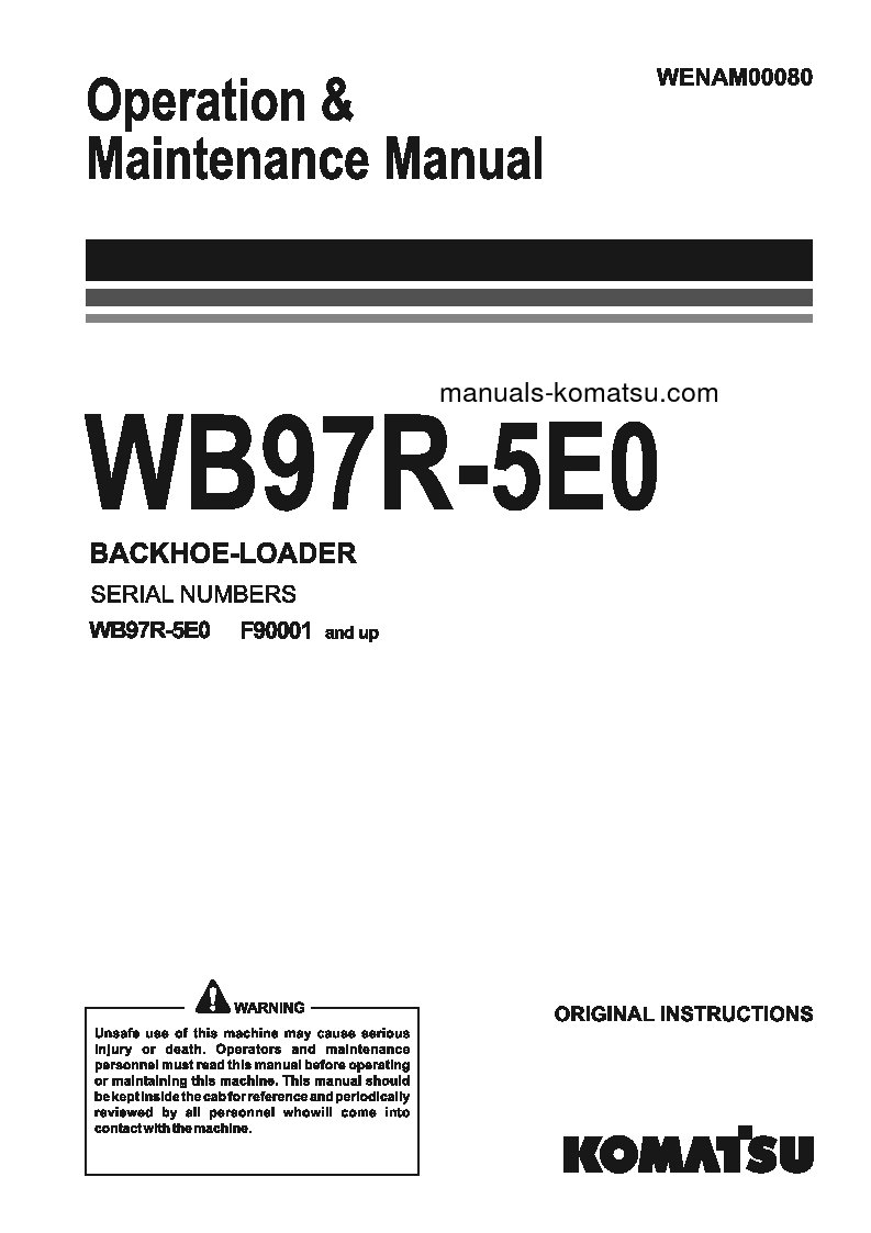 WB97R-5(ITA)-TIER 3 S/N F90001-UP Operation manual (English)
