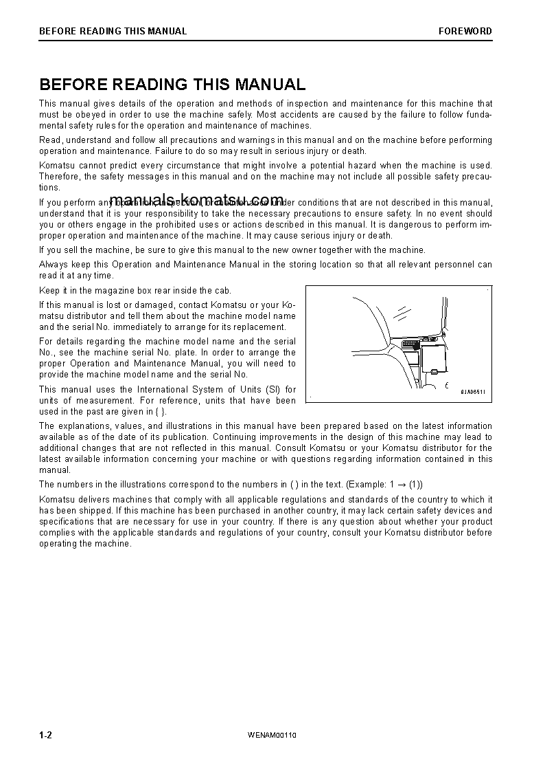 Protected: PC138US-11(ITA) S/N 50001-UP Operation manual (English)