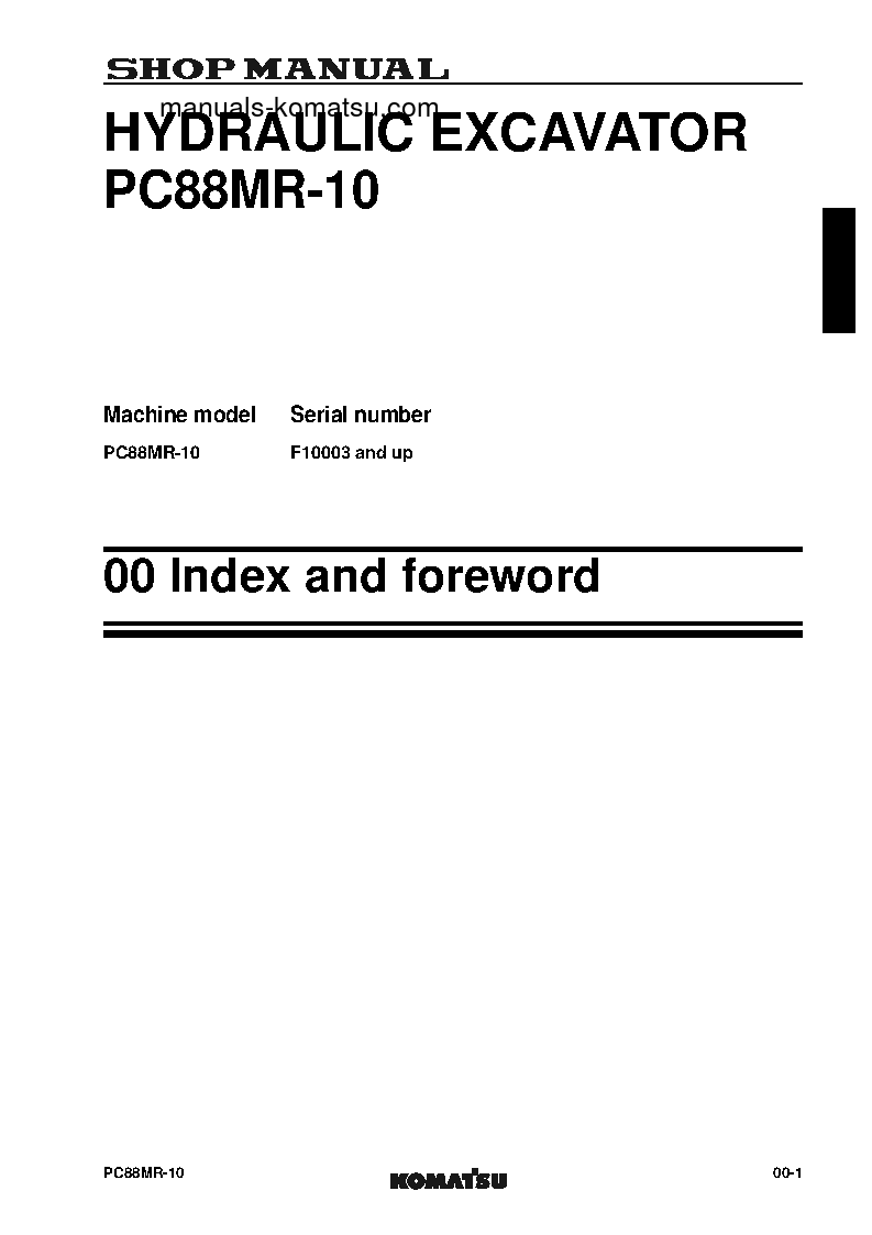 Protected: PC88MR-10(ITA) S/N F10003-UP Shop (repair) manual (English)