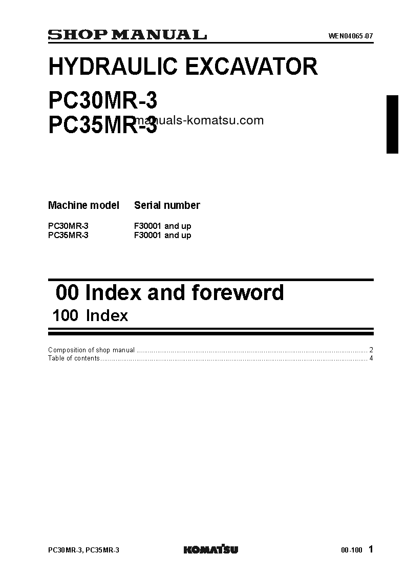 Protected: PC35MR-3(ITA) S/N F30001-UP Shop (repair) manual (English)