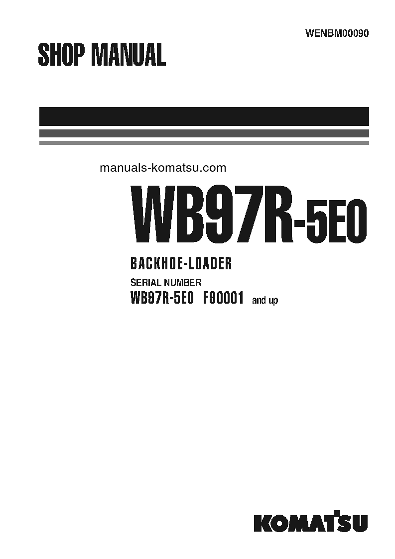 WB97R-5(ITA)-TIER 3 S/N F90001-UP Shop (repair) manual (English)