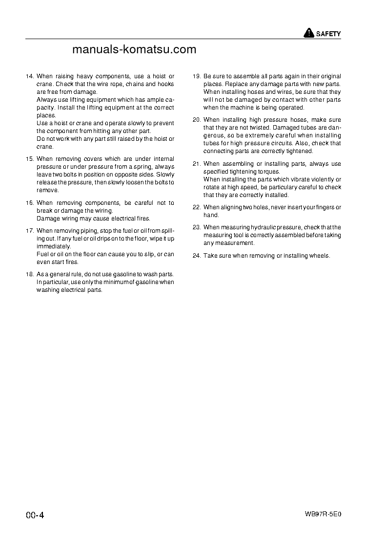 Protected: WB97R-5(ITA)-TIER 3 S/N F90001-UP Shop (repair) manual (English)