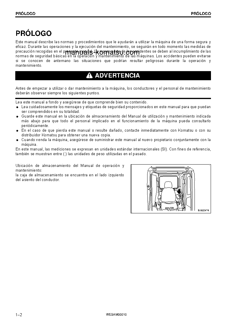 Protected: PC138US-10(ITA) S/N F40003-UP Operation manual (Spanish)