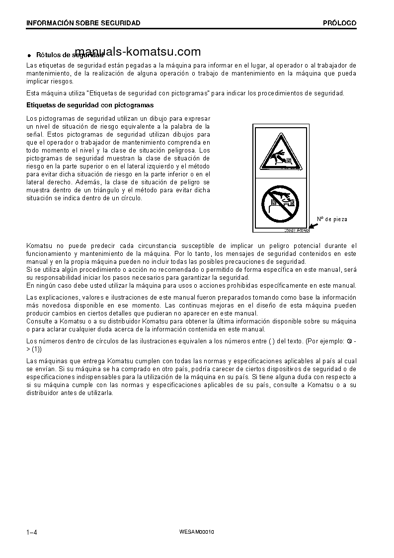 Protected: PC138US-10(ITA) S/N F40003-UP Operation manual (Spanish)