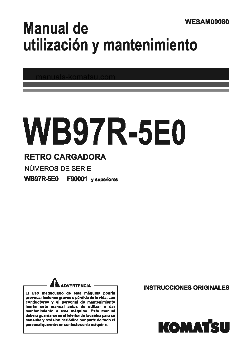 WB97R-5(ITA)-TIER 3 S/N F90001-UP Operation manual (Spanish)