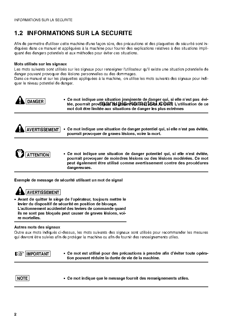Protected: PC78US-6(ITA) S/N 4562-UP Operation manual (French)