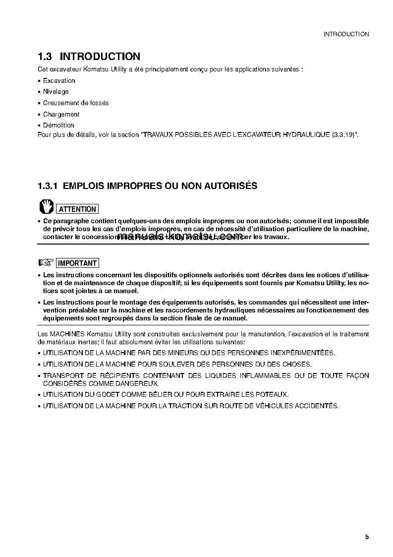 Protected: PC78US-6(ITA) S/N 4562-UP Operation manual (French)