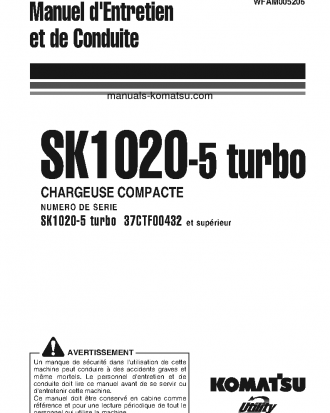 SK1020-5(ITA)-TURBO S/N 37CTF00432-37CTF00654 Operation manual (French)