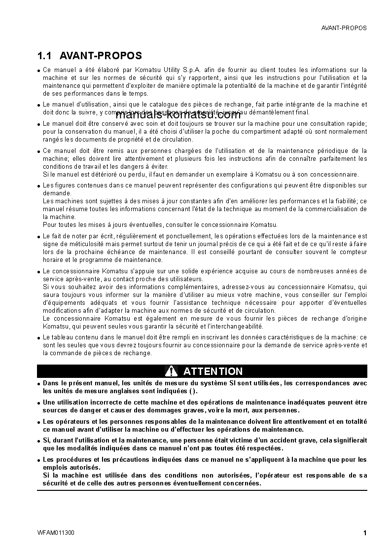 Protected: CK35-1(ITA) S/N F00106-UP Operation manual (French)
