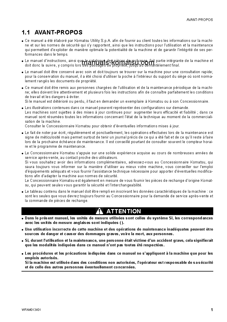 Protected: PC20MR-2(ITA) S/N F00447-UP Operation manual (French)