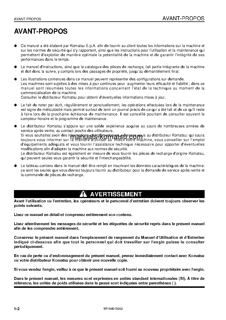 Protected: PW98MR-8(ITA) S/N F80259-UP Operation manual (French)