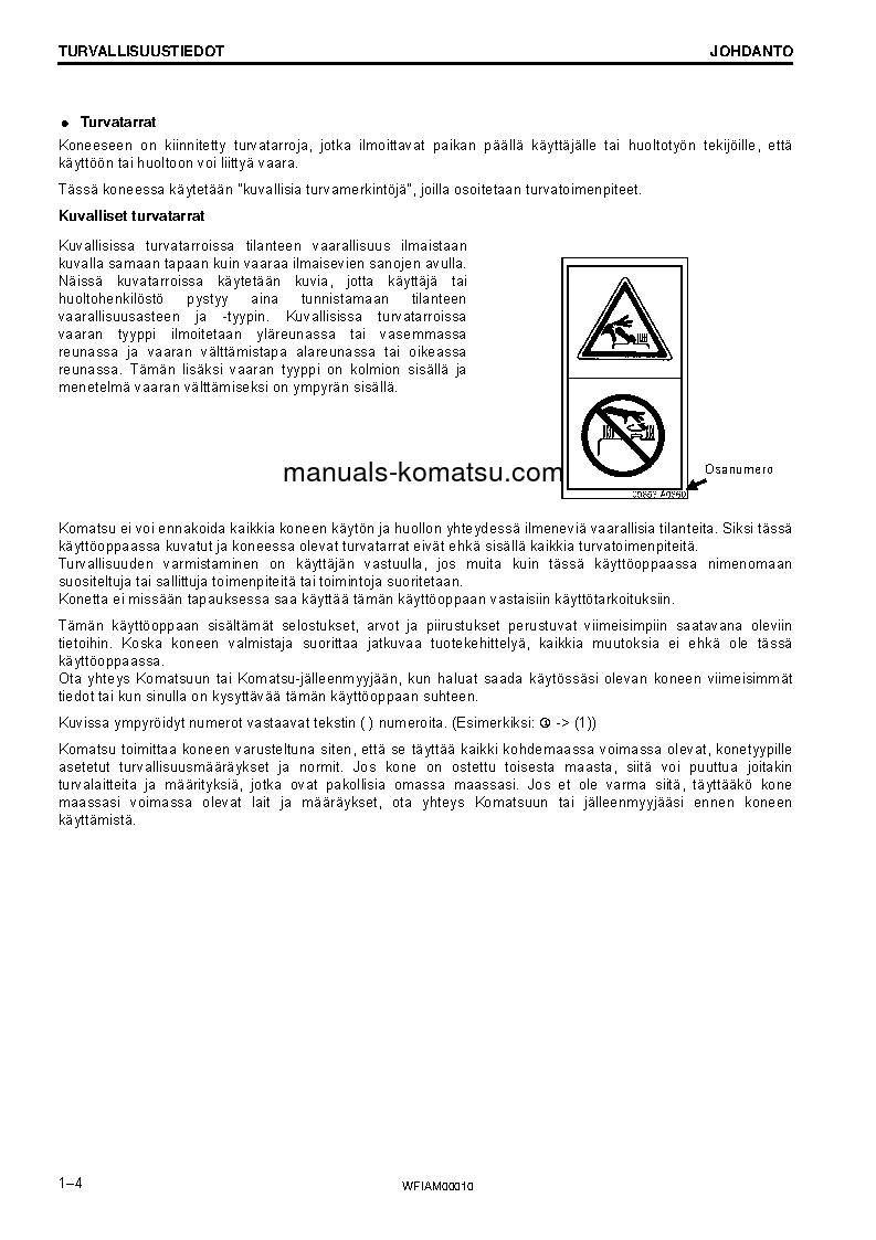 Protected: PC138US-10(ITA) S/N F40003-UP Operation manual (Finnish)