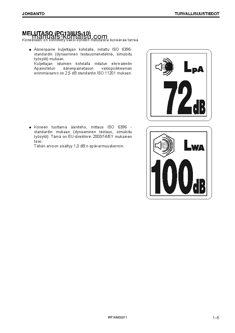Protected: PC138US-10(ITA) S/N 40001-UP Operation manual (Finnish)